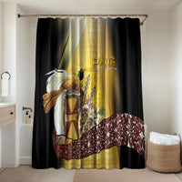 Papua New Guinea Bathroom Set Independence Day Unique Style LT05 Shower Curtain Only Gold - Polynesian Pride