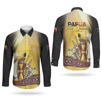 Papua New Guinea Couples Matching Off Shoulder Short Dress and Long Sleeve Button Shirt Independence Day Unique Style LT05 - Polynesian Pride