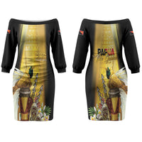Papua New Guinea Couples Matching Off The Shoulder Long Sleeve Dress and Hawaiian Shirt Independence Day Unique Style LT05 - Polynesian Pride