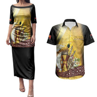 Papua New Guinea Couples Matching Puletasi and Hawaiian Shirt Independence Day Unique Style LT05 Gold - Polynesian Pride