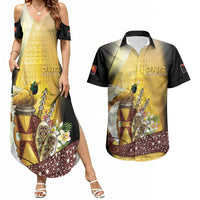 Papua New Guinea Couples Matching Summer Maxi Dress and Hawaiian Shirt Independence Day Unique Style LT05 Gold - Polynesian Pride