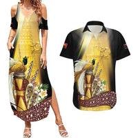 Papua New Guinea Couples Matching Summer Maxi Dress and Hawaiian Shirt 50 Years Of Independence - Polynesian Pride
