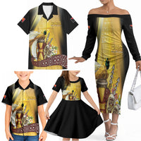 Papua New Guinea Family Matching Off The Shoulder Long Sleeve Dress and Hawaiian Shirt Independence Day Unique Style LT05 - Polynesian Pride