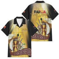Papua New Guinea Family Matching Off The Shoulder Long Sleeve Dress and Hawaiian Shirt Independence Day Unique Style LT05 Dad's Shirt - Short Sleeve Gold - Polynesian Pride