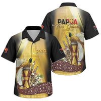 Papua New Guinea Family Matching Off The Shoulder Long Sleeve Dress and Hawaiian Shirt Independence Day Unique Style LT05 Son's Shirt Gold - Polynesian Pride
