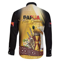 Papua New Guinea Family Matching Off Shoulder Short Dress and Hawaiian Shirt Independence Day Unique Style LT05 Son's Shirt Gold - Polynesian Pride