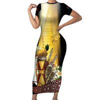 Papua New Guinea Family Matching Short Sleeve Bodycon Dress and Hawaiian Shirt 50 Years Of Independence - Polynesian Pride