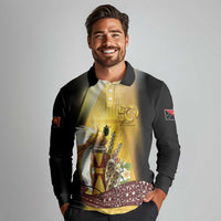 Papua New Guinea Long Sleeve Polo Shirt 50 Years Of Independence - Polynesian Pride
