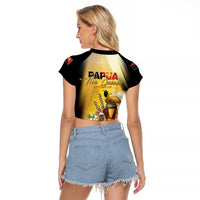 Papua New Guinea Raglan Cropped T Shirt 50 Years Of Independence - Polynesian Pride