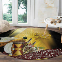 Papua New Guinea Round Carpet 50 Years Of Independence - Polynesian Pride