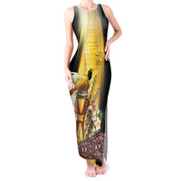 Papua New Guinea Tank Maxi Dress Independence Day Unique Style LT05 Women Gold - Polynesian Pride
