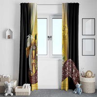 Papua New Guinea Window Curtain Independence Day Unique Style LT05 With Grommets Gold - Polynesian Pride