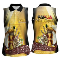 Papua New Guinea Women Sleeveless Polo Shirt Independence Day Unique Style LT05 - Polynesian Pride