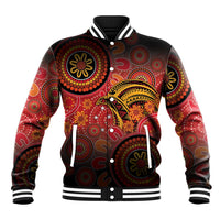 Papua New Guinea Baseball Jacket Birds Of Paradise With Aboriginal Pattern - Polynesian Pride