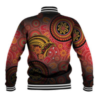 Papua New Guinea Baseball Jacket Birds Of Paradise With Aboriginal Pattern - Polynesian Pride