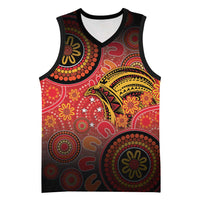 Papua New Guinea Basketball Jersey Birds Of Paradise With Aboriginal Pattern - Polynesian Pride