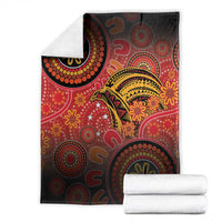 Papua New Guinea Blanket Birds Of Paradise With Aboriginal Pattern - Polynesian Pride
