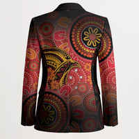 Papua New Guinea Blazer Birds Of Paradise With Aboriginal Pattern - Polynesian Pride
