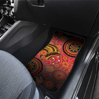 Papua New Guinea Car Mats Birds Of Paradise With Aboriginal Pattern - Polynesian Pride