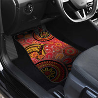 Papua New Guinea Car Mats Birds Of Paradise With Aboriginal Pattern - Polynesian Pride