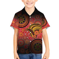 Papua New Guinea Family Matching Off Shoulder Maxi Dress and Hawaiian Shirt Birds Of Paradise With Aboriginal Pattern - Polynesian Pride