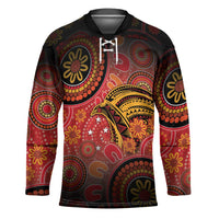 Papua New Guinea Hockey Jersey Birds Of Paradise With Aboriginal Pattern - Polynesian Pride