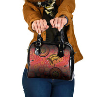 Papua New Guinea Shoulder Handbag Birds Of Paradise With Aboriginal Pattern - Polynesian Pride
