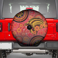 Papua New Guinea Spare Tire Cover Birds Of Paradise With Aboriginal Pattern - Polynesian Pride