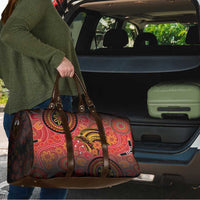 Papua New Guinea Travel Bag Birds Of Paradise With Aboriginal Pattern - Polynesian Pride