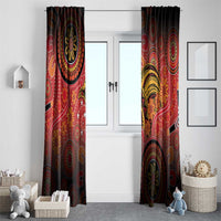 Papua New Guinea Window Curtain Birds Of Paradise With Aboriginal Pattern - Polynesian Pride
