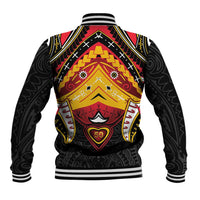 Papua New Guinea Independence Day Baseball Jacket Tribal Mask - Polynesian Pride