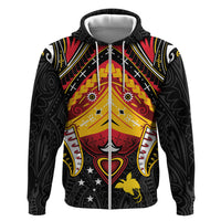 Papua New Guinea Independence Day Hoodie Tribal Mask LT05 Zip Hoodie Red - Polynesian Pride