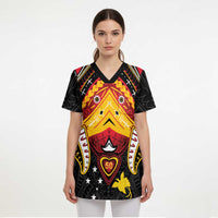 Papua New Guinea Independence Day Scrub Top Tribal Mask - Polynesian Pride