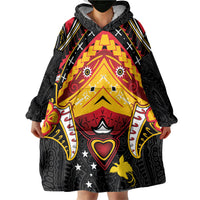Papua New Guinea Independence Day Wearable Blanket Hoodie Tribal Mask LT05 - Polynesian Pride