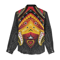 Papua New Guinea Independence Day Women Casual Shirt Tribal Mask LT05 - Polynesian Pride