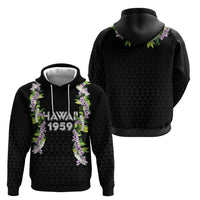Hawaii Statehood Day Hoodie Kakau Pattern With Maile Pikake Honohono Lei