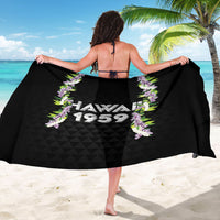 Hawaii Statehood Day Sarong Kakau Pattern With Maile Pikake Honohono Lei