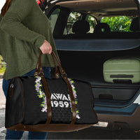 Hawaii Statehood Day Travel Bag Kakau Pattern With Maile Pikake Honohono Lei