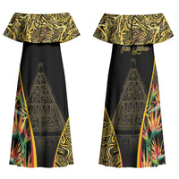 Papua New Guinea Hapi De Bilong Indipendens Family Matching Off Shoulder Maxi Dress and Hawaiian Shirt Special Style