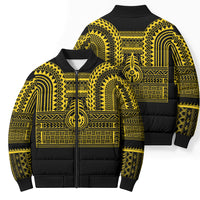 Philippines Filipinos Bomber Puffer Jacket Igorot Tribal Pattern Black