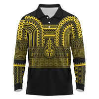 Philippines Filipinos Long Sleeve Polo Shirt Igorot Tribal Pattern Black