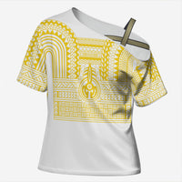 Philippines Filipinos Cross Shoulder Shirt Igorot Tribal Pattern White