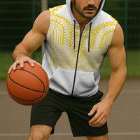 Philippines Filipinos Sleeveless Zip Hoodie Igorot Tribal Pattern White
