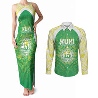 Kuki Independence 2026 Couples Matching Tank Maxi Dress and Long Sleeve Button Shirt Cook Islands 15 Finest Green Version