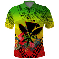 Personalized Hawaii Polo Shirt Kakau Kanaka Maoli With Hibiscus Flowers LT05 Reggae - Polynesian Pride
