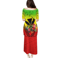 Personalized Hawaii Puletasi Kakau Kanaka Maoli With Hibiscus Flowers LT05 - Polynesian Pride
