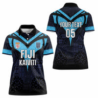 Custom Fiji Kaiviti Rugby Women Polo Shirt Fiji Tapa Pattern