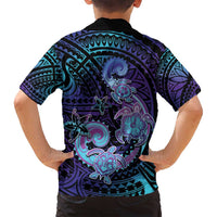 Hawaii Makahiki Turtle Family Matching Tank Maxi Dress and Hawaiian Shirt Spiral Polynesian Tattoo LT05 - Polynesian Pride