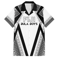 Custom Bula Fiji Football Family Matching Puletasi and Hawaiian Shirt Go Champions LT05 Dad's Shirt - Short Sleeve White - Polynesian Pride