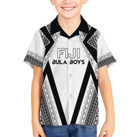 Custom Bula Fiji Football Family Matching Tank Maxi Dress and Hawaiian Shirt Go Champions LT05 Son's Shirt White - Polynesian Pride